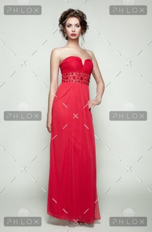 Red Bandeau Maxi Dress